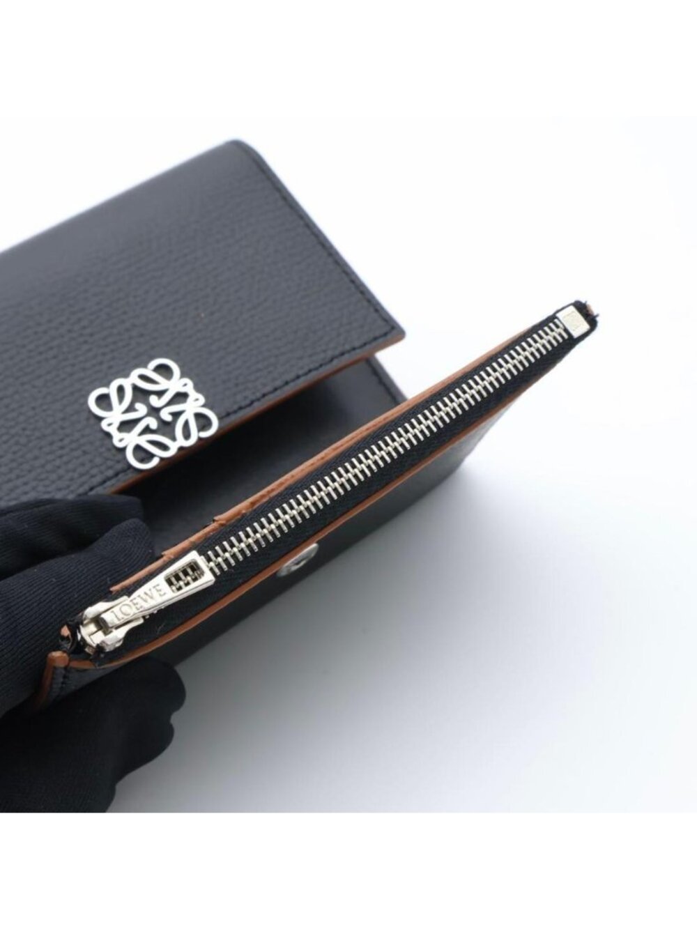 ★SOLD★ Loewe Trifold Wallet Black Anagram - Picture 3 of 10
